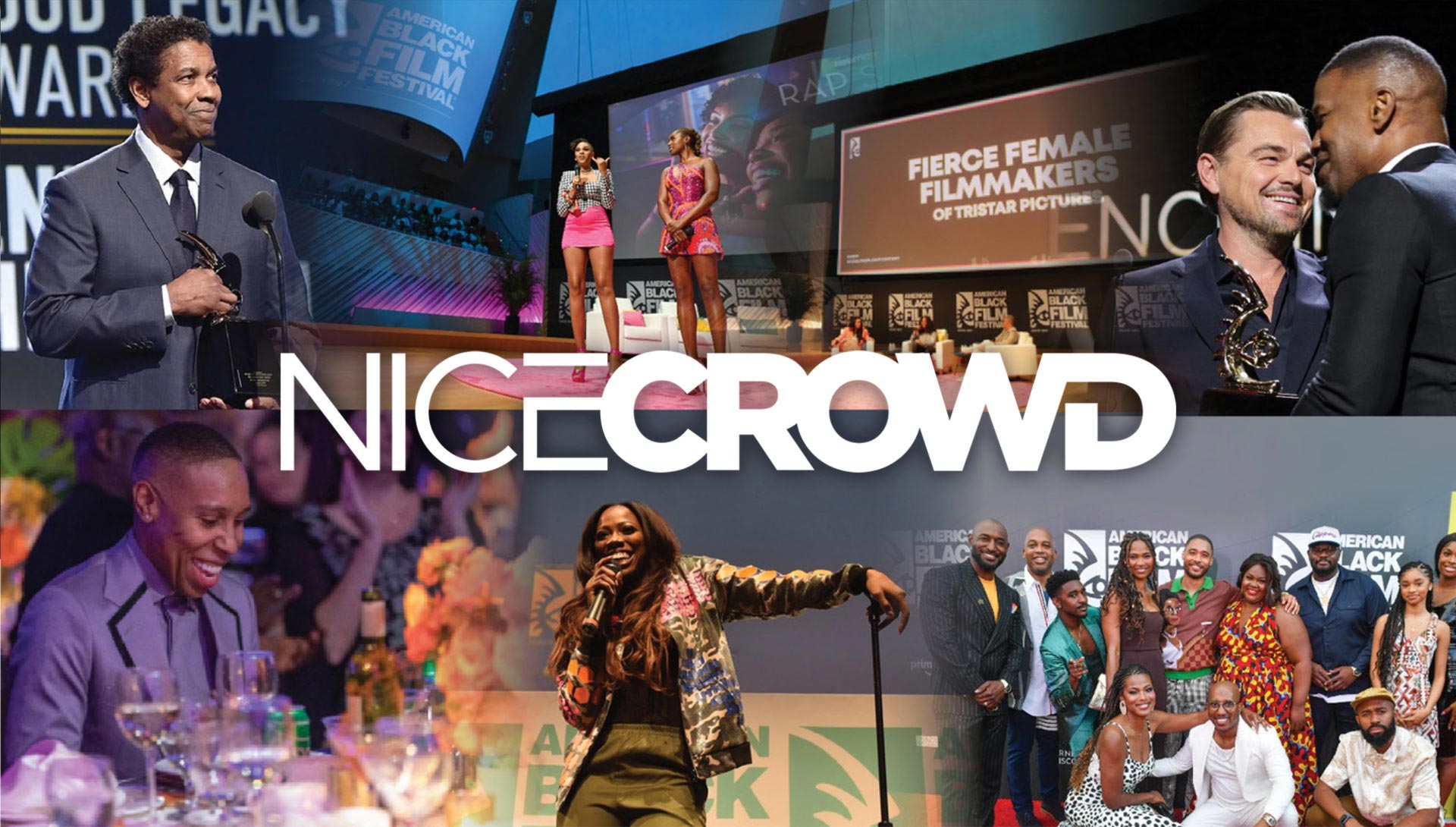 Nice Crowd logo and photo collage of events
